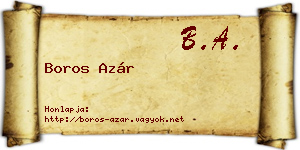 Boros Azár névjegykártya