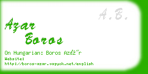 azar boros business card